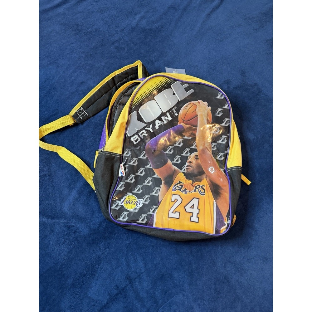 Vtg Kobe Bryant 24 Official NBA Legend Backpack Yellow Purple Los Angeles Lakers